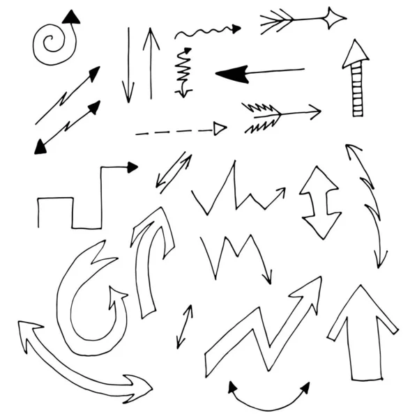 Arrows Set in vector on a white background — 스톡 벡터