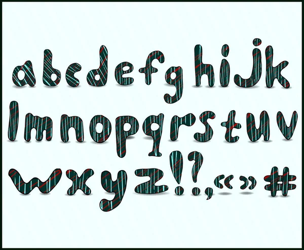 Vecteur anglais minuscules minuscules. Avec un beau design de course sur un fond vert . — Image vectorielle