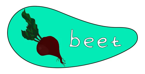 Beetroot icoon met de inscriptie op een prachtige achtergrond. Vegetarische elementen voor uw ontwerp. — Stockvector