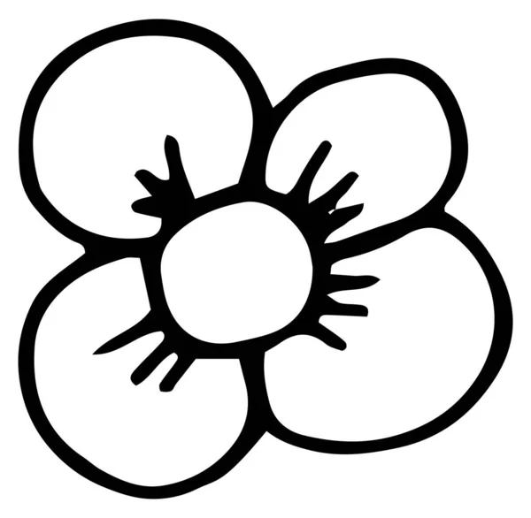 Floral desenho animado vetor ilustração doodle estilo .Vector desenhado à mão ilustração . — Vetor de Stock