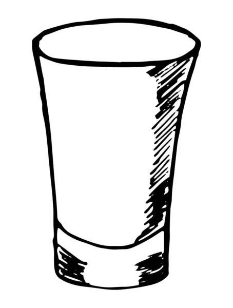 Gerechten voor een bar, restaurant. Geïsoleerde vectorillustratie. Glas voor sterke dranken. — Stockvector