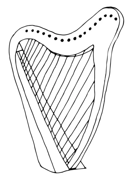 Ícone de ilustração vetorial Harp. Instrumento de música harpa . —  Vetores de Stock