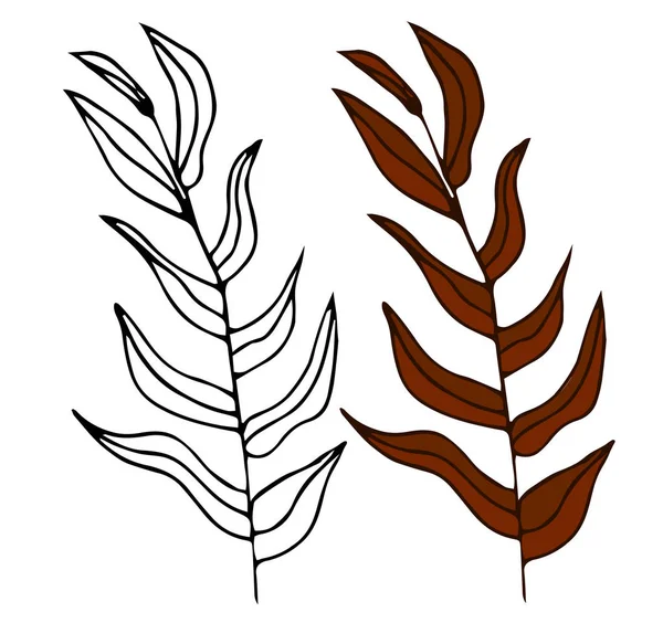 Folha de outono decorativa colorido estilo moderno vetor ícone plana ilustração sinal no fundo branco para a natureza e web — Vetor de Stock
