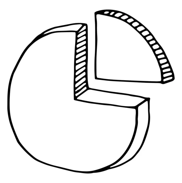 手描きの円グラフドードルアイコン。白を基調としたベクトルイラスト. — ストックベクタ