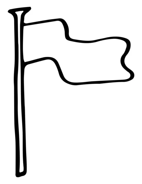 Handgetekende vlag. Vector illustratie geïsoleerd op witte achtergrond. — Stockvector