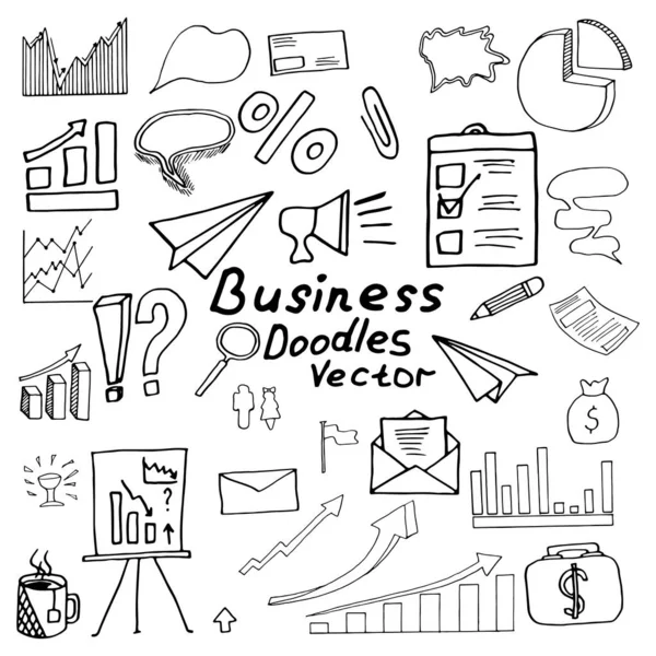 Hand drawn business planning vector illustration set doodles elements. — ストックベクタ