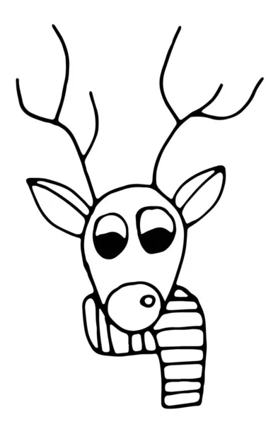 Ilustrace jelena v šátku. — Stockový vektor