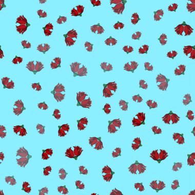 Doodle seamless background in vector with doodle flowers. Vector ethnic pattern can be used for pattern fills.