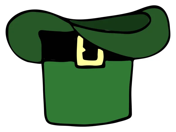 Illustrazione, cappello verde di San Patrizio. Illustrazione disegnata a mano vettoriale — Vettoriale Stock