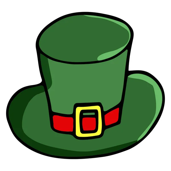 Illustration, green hat of St. Patrick. Vector hand-drawn illustration — Stock Vector