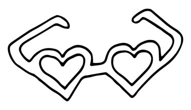 Aziz Patrick 'in gündüz gözlükleri, yeşil kalpler. Vektör el çizimi illüstrasyon