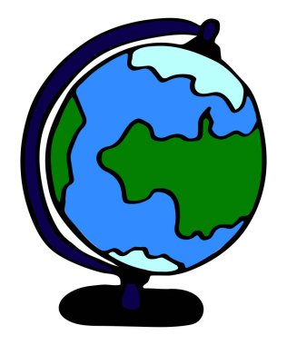 El çizimi küre karalaması. Skeç tarzı simge. Dekorasyon elemanı. Beyaz arkaplanda izole.