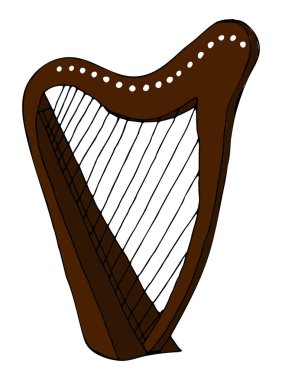 El yapımı arp karalama simgesi beyaz arkaplanda izole edildi. vektör illüstrasyonu.