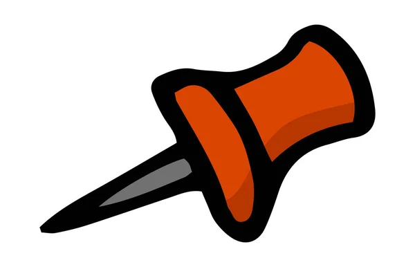 Pushpin Doodle Ícone Desenhado Mão Esboço Desenhado Mão Signo Símbolo — Vetor de Stock