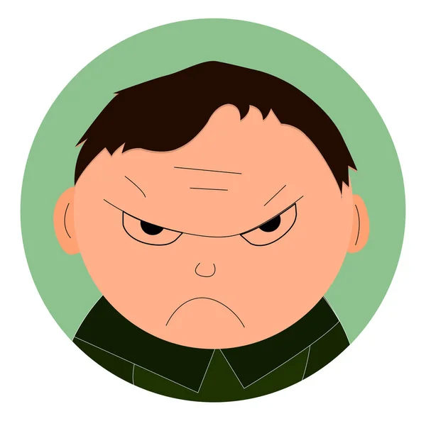 Illustration Eines Wütenden Jungen Auf Weißem Hintergrund Cartoon Charakter Flachen — Stockvektor