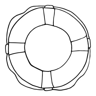 Deniz yolculuğu temalı bir cankurtaran sandalı resmi. Hayat çizgisi bir kalemle çizilmiş. İllüstrasyon istiyor.