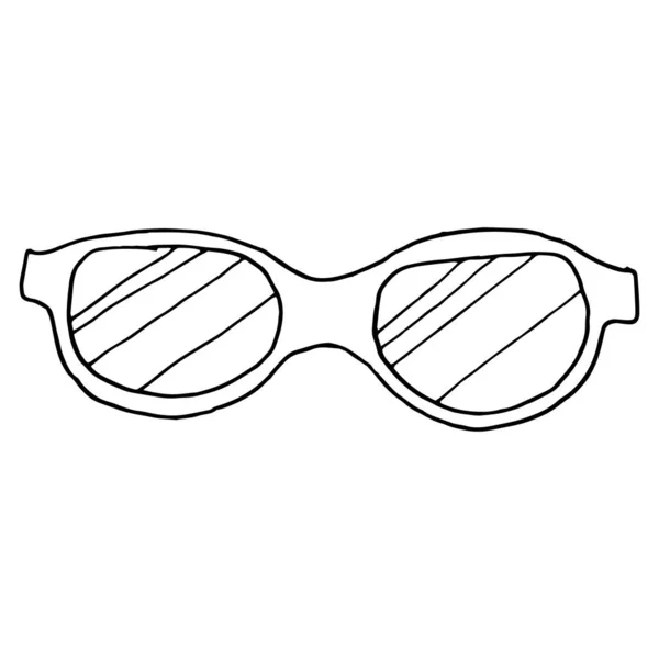 Handritade Solglasögon Svart Linje Skiss Vektor Illustration Vektor Skiss Illustration — Stock vektor
