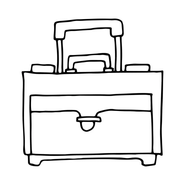 Grande Valise Transporter Sur Fond Blanc Aéroport Valise Pour Bagages — Image vectorielle