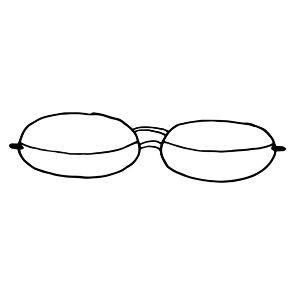 Hand Drawn Sunglasses Black Line Sketch Vector Illustration Vector Sketch — Stock Vector
