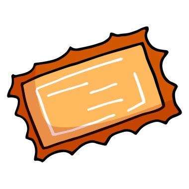 Tren bilet elle çizilmiş anahat simgesini doodle. Boarding pass, yolculuk ve demiryolu, metro ve gezi kavramı tren. Baskı, web, mobil ve beyaz arka plan üzerinde infographics için vektör kroki çizim.