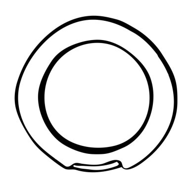 Makyaj tozu. Vektör illüstrasyonu, karalama tarzında beyaz arkaplanda izole edilmiş. Tasarım, boyama kitabı, tişört, marka logosu, rozet, parmak izi kabı, kartpostal..