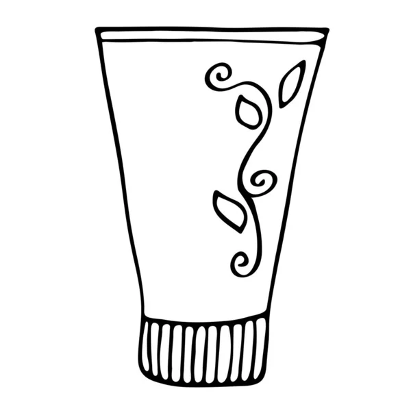 Tubo Crema Sobre Fondo Blanco Aislado Elemento Para Tratamientos Spa — Vector de stock