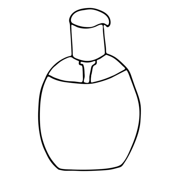 Flaska Kosmetika Med Dispenser För Emulsioner Olja Bas Isolerad Vit — Stock vektor