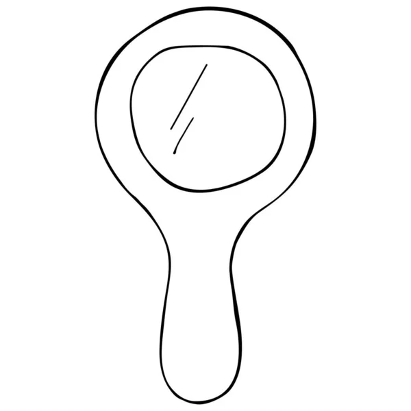 Icona Scarabocchiata Specchio Disegnata Mano Illustrazione Vettoriale Disegnata Stile Doodle — Vettoriale Stock