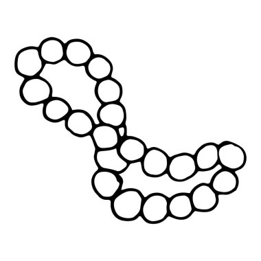 Boncuk bilezik. El çizimi vektör çizimi beyaz arkaplanda izole edildi. Davetiye, tebrik kartı, boyama kitabı, tekstil baskısı için mükemmel..
