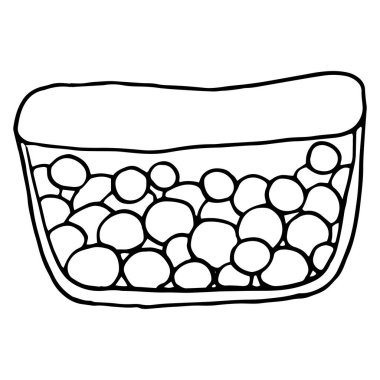 Makyaj yüz pudrası. Vektör el çizimi, beyaz arka planda izole edilmiş. Davetiye için mükemmel, tebrik kartı, boyama kitabı, tekstil baskısı.