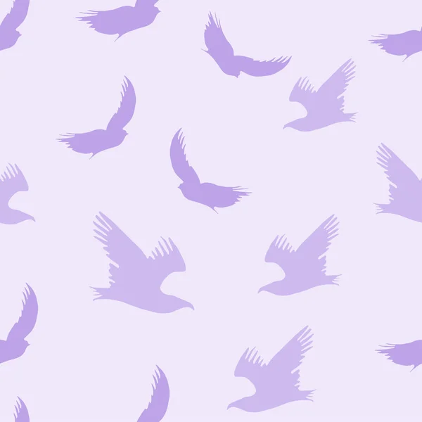 Kusursuz Uçan Kuşlar Konuşma Şablonu Bahar Yazı Hassas Romantik Menekşe — Stok Vektör