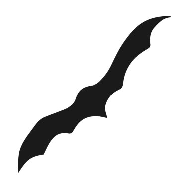 Yarasa silueti. Yazdırılabilir şablon. Beyazda izole edilmiş yarasa simgesi. El çizimi vektör çizimi. Broşür, pankart, web sitesi için düz tasarım simgesi.