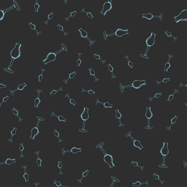 Kusursuz desen. Masa takımı, bir bar ve restoran için sofra takımı. Güzel el yapımı cam. Rozet, logo, çıkartma, yazdırma için vektör illüstrasyonu.