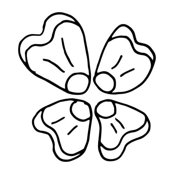 Çiçek Çizimi Beyaz Arkaplanda Yapımı Karalama Çizimi Izole Edildi Rozet — Stok Vektör