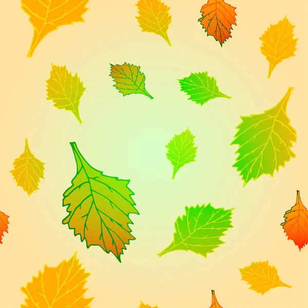 Modèle Sans Couture Avec Feuilles Automne Décoratives Colorées Illustration Vectorielle — Image vectorielle