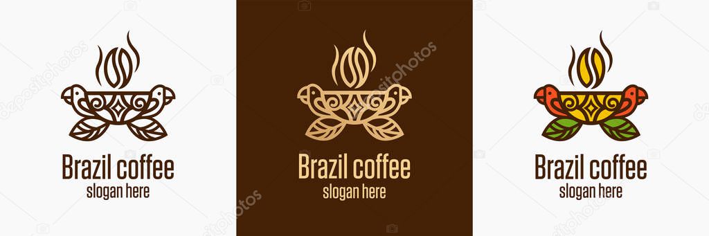 Coffee logo. Brazilian coffee. Vector logo template.