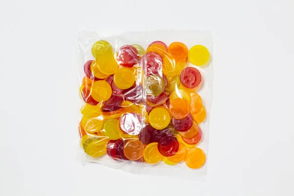 Use Less Plastic Wine Gums Plastic Packaging Isolated White Ground — 스톡 사진