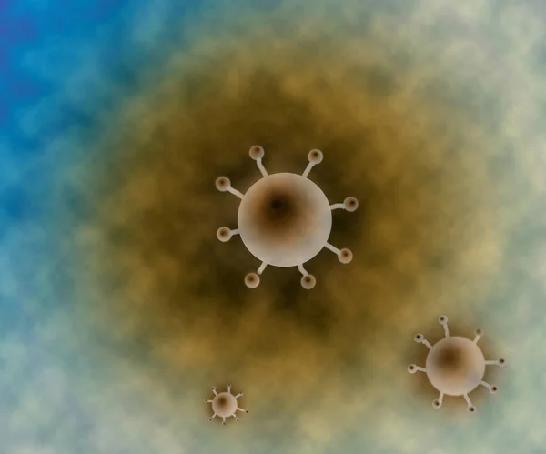 細胞多色背景のコロナウイルスイラストのデザイン ストックフォト