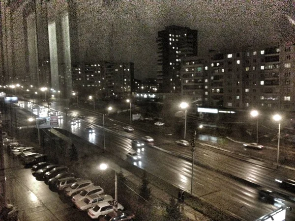 Paisagem Noturna Centro Krasnoyarsk Verão Céu Paisagem Siberiana Nuvens Com — Fotografia de Stock