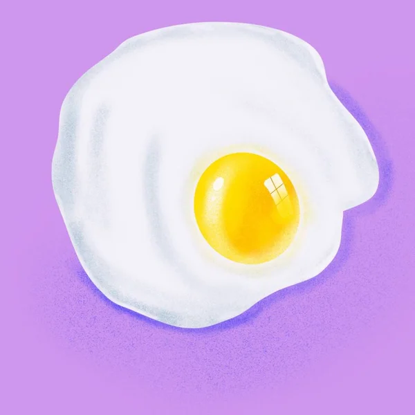 Scrambled eggs illustration, omelette drawing, picture fried eggs, one egg, fried egg, egg yolk, pink background, served, bon appetit, ready-made food, delicious breakfast, scramble, poached.