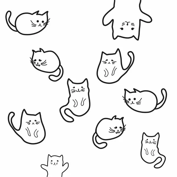 Illustrations Cats Site Picture Two Cats Two Cats White Background — 스톡 벡터