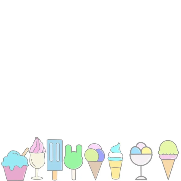 Ice Cream Vector Icons Ice Cream Illustration Cold Sweet Delicious — Stockfoto