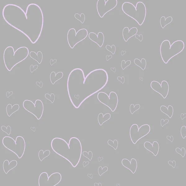 Beautiful Pattern Hearts Pink Pattern Illustration Valentine Day Festive Picture — Stockfoto