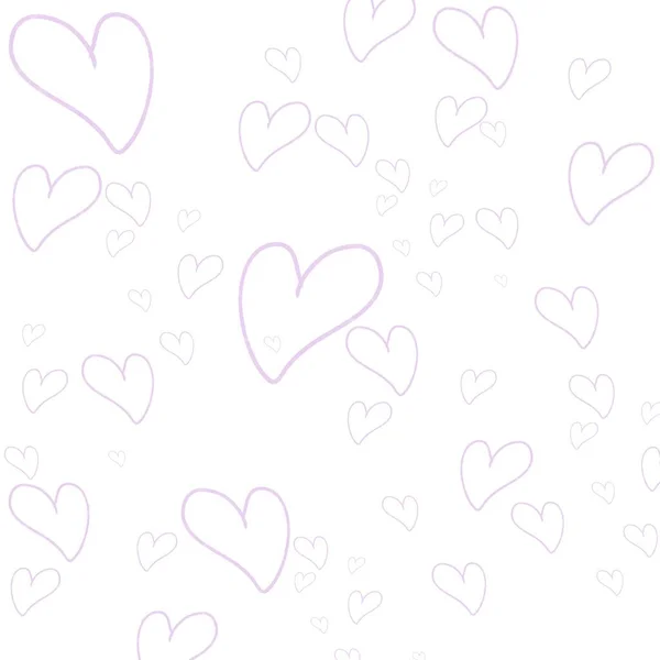 Beautiful Pattern Hearts Pink Pattern Illustration Valentine Day Festive Picture — Stock Photo, Image