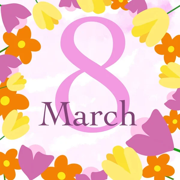 Mart 'ta tatil. Bahar neşesi. 8 Mart. Mutlu bir olay. Güzel buket. Hediye için çizim yapıyorum. Flora deseni. Resimdeki botanik. Kökler ve taç yaprakları. Kadınlar Günü. Sevgilin için sürpriz..