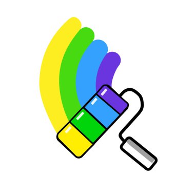 boya fırça ve boya silindiri ve boya afiş. vektör çizim.