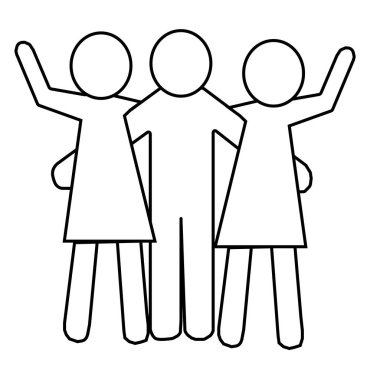 Erkek ve kadın simgesi ağ ve mobil için ince çizgi, modern minimalist düz tasarım.