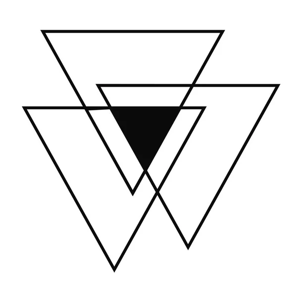 Soyut kutsal geometri üçgeni logosu izole edilmiş.