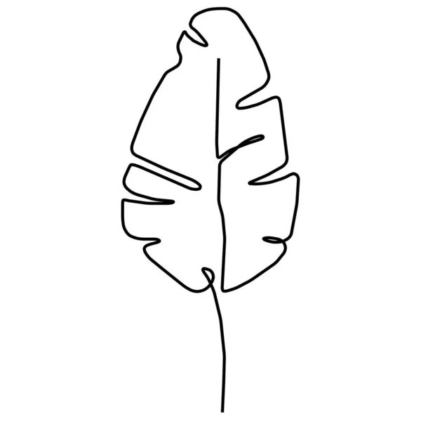 Beyaz arkaplanda bir çizgi yaprağı simgesi izole edildi — Stok fotoğraf