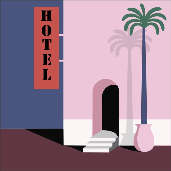 Pacífico miami motel hotel com palavras estilo fundo ilustração — Fotografia de Stock